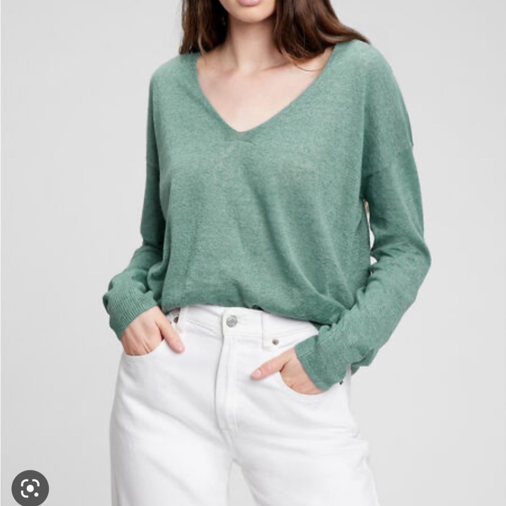 Gap lightweight linen-blend sweater (2022), green